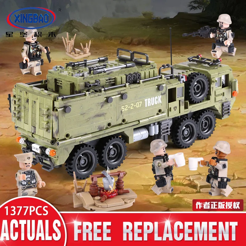 

1377Pcs XINGBAO 06014 Military Series The Scorpion Heavy Truck Set Building Blocks Funny Toys For Teen