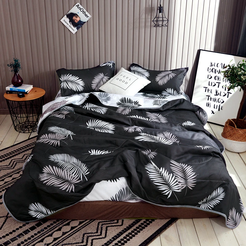 

Quality Floral Quilt Set Quilted Bedding Washed Cotton Quilt BedCover Aircondition Bedspread Pillowcase sheet Coverlet #sw