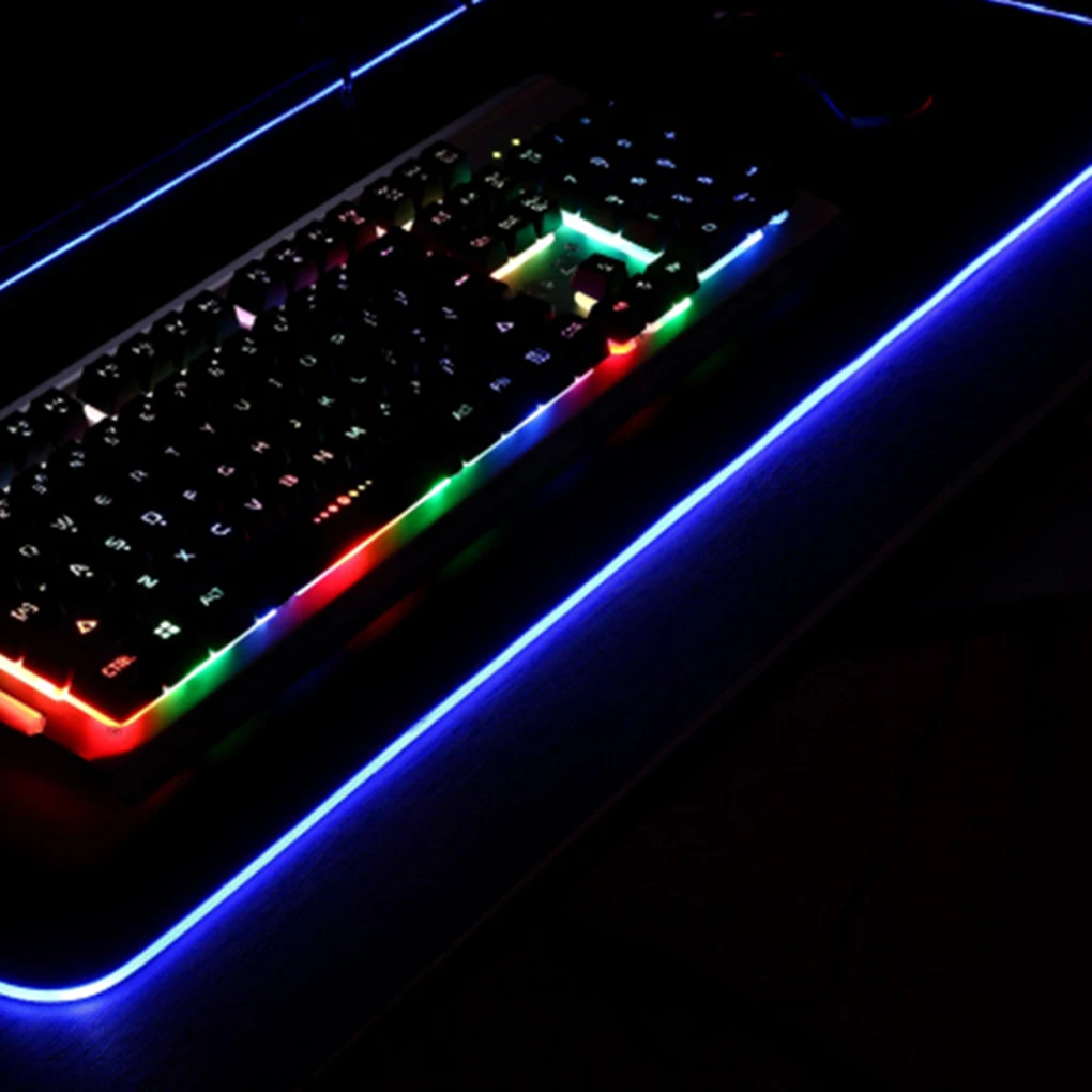 Коврик для мыши 7 LED RGB Light 14 режим освещения светящийся коврик Нескользящая