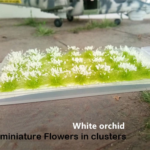 Goedkoop Simulatie Bloemen Witte orchidee in clusters vegetatie Trein railway Bloem Model van Militaire Sc egrave;ne DIY materiaal
