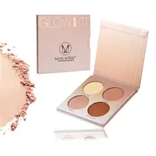 4 цвета осветляющая основа светящийся набор лицевая пудра палитра Набор Хайлайтер для макияжа Набор Hightlighting все типы кожи