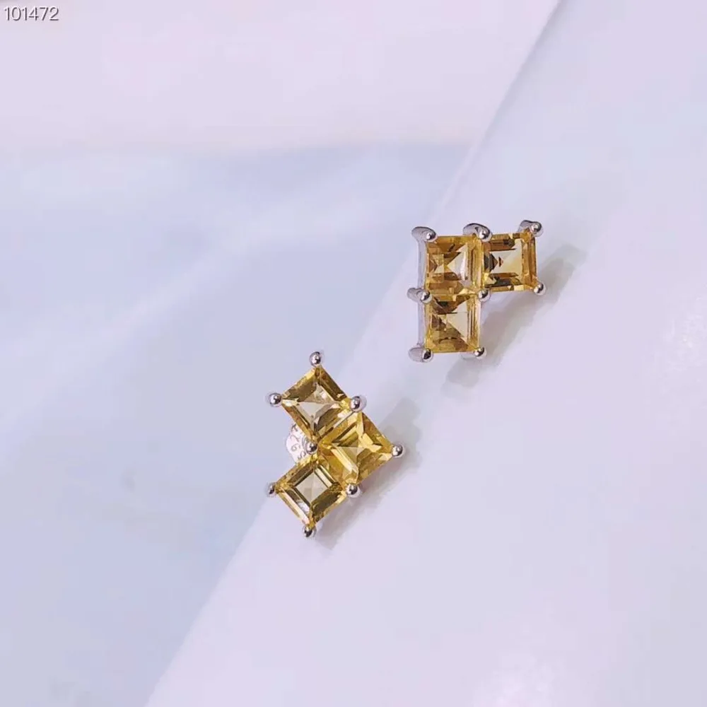 

Topaz Earrings 925 Sterling Silver Jewelry Fashion Luxury Topaz Earrings Heart - Shaped Yellow Mystery Simple Elegance MEDBOO
