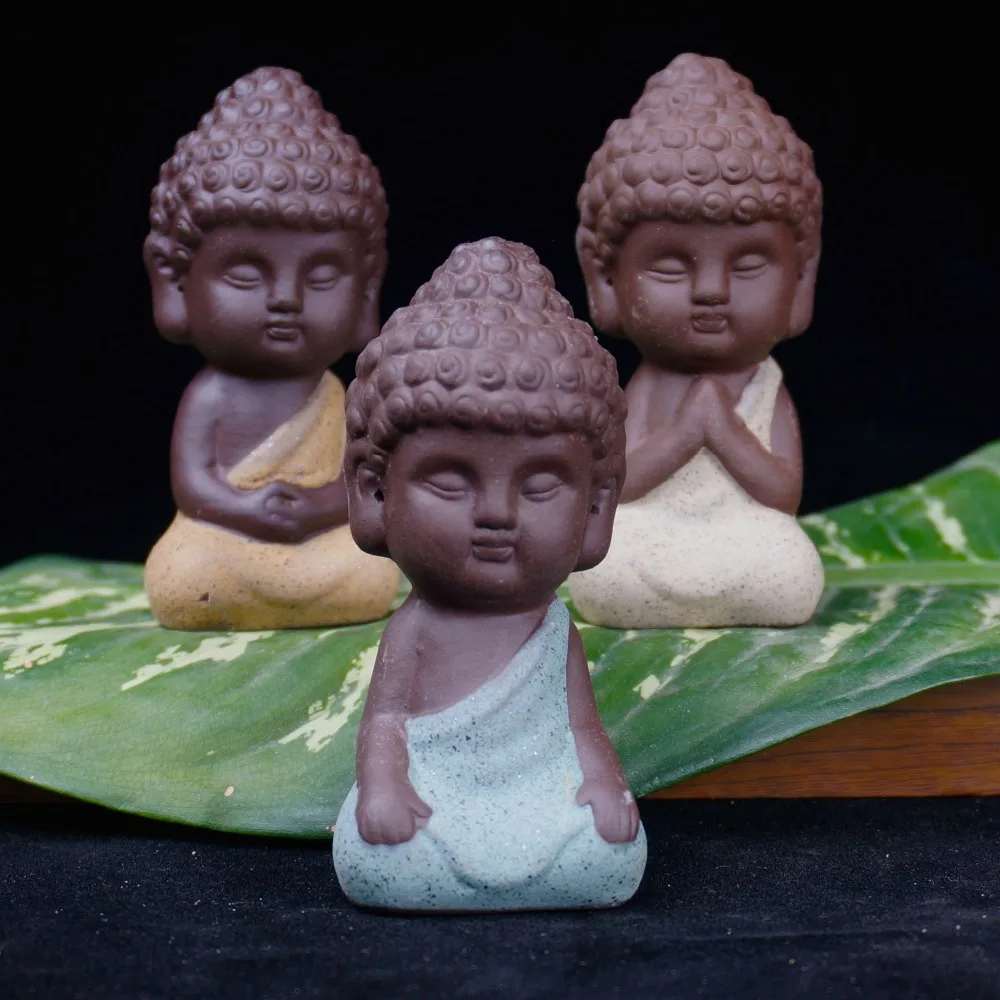 Nette Mini Buddha Statue Mönch Figur Tathagata Indien Yoga Mandala 