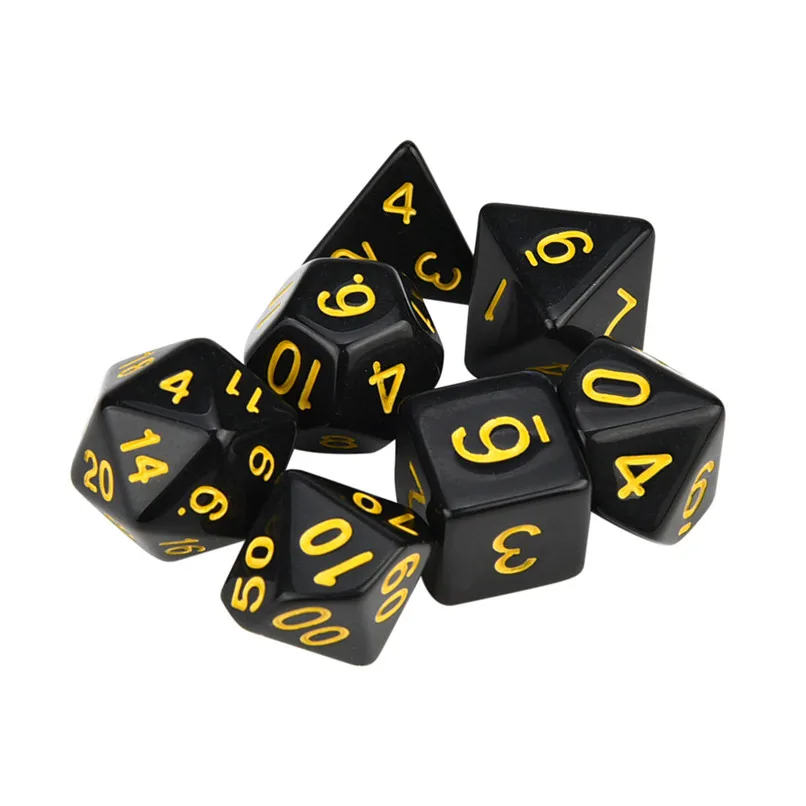 7pcs Digital Dice for TRPG Game Dungeons & Dragons Polyhedral D4-D20 Multi Sided Acrylic Dice Party bar ktv entertainment #2n23 (1)