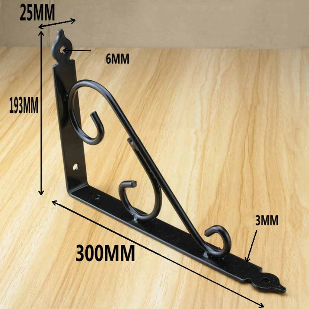 Baoblaze 2pcs Wall Shelf Bracket Metal Heavy Duty Supporter L Shaped Wall Hanging Shelves