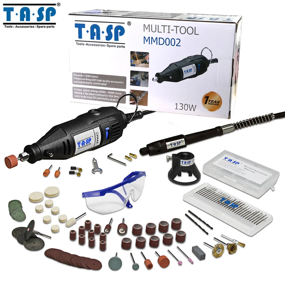 Beste TASP 220 V 130 W Elektrische Mini Boor Set Rotary Tool Kit Variabele Snelheid Graveur met 140 pcs Accessoires bijlagen