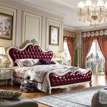 

French style Grape purple Big romantic bed