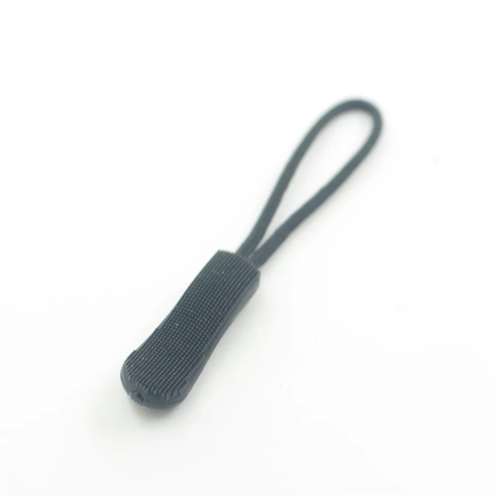 100Pcs Outdoor Camping Backpack No slip Zipper Pull Fit Rope Tag Fixer Zip Cord Zipper Rope Bag Suitcase Clothes Accessory Black