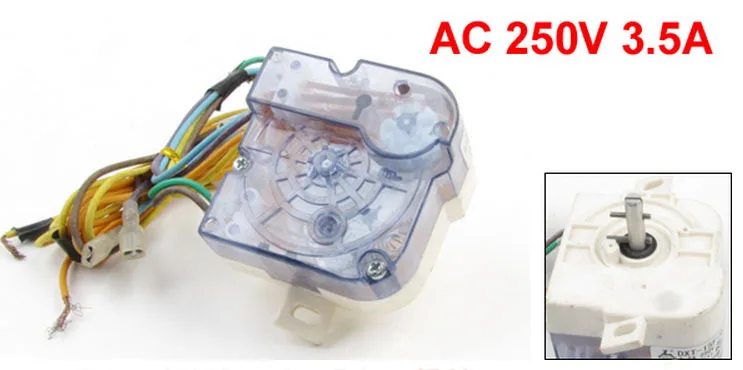 

AC 250V 3.5A 6 Wires Single Shaft Washing Machine Washer Timer Off White
