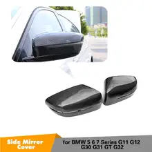 Настоящее углеродное волокно боковое зеркало крышка для BMW 5 серии G30 G38- Замена автомобиля LHD