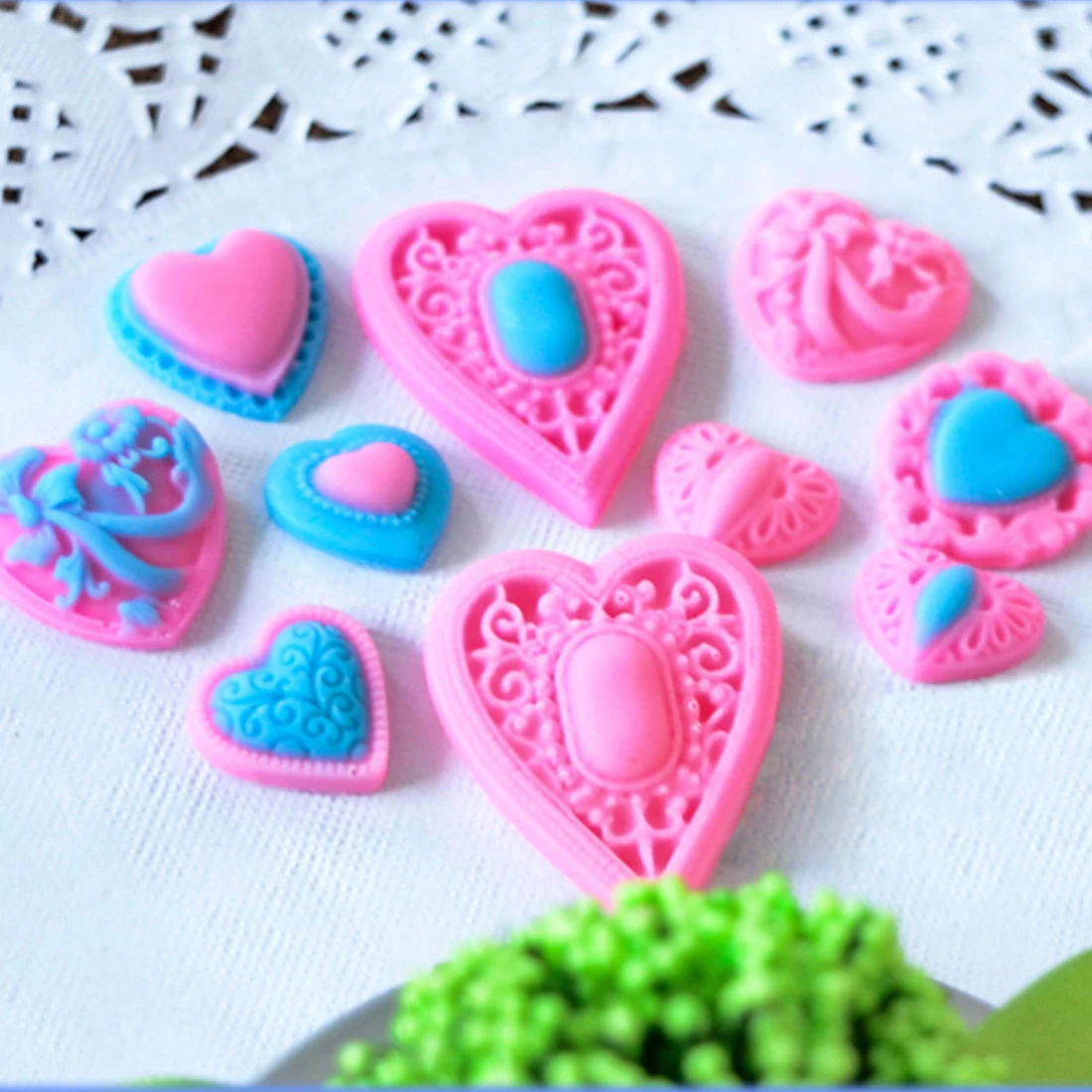 

Good Heart Diamond Silicone Cake Molds Relief Resin Clay Soap Moulds Fondant Cupcake Chocolate Mold Kitchen Accessories