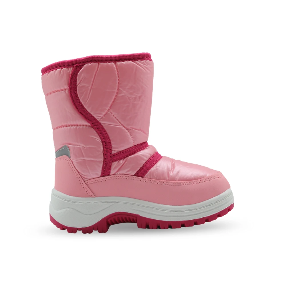 Apakowa/детская зимняя обувь для девочек; теплые плюшевые зимние сапоги до середины икры на липучке для малышей; прогулочная школьная одежда