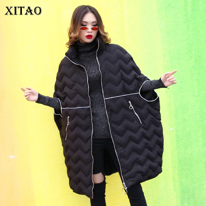 Parka Zll2606 Black Hiver Mode Manteau Solor Lâche Europe Nouveau Manches Moitié 2018 Épais Femmes Couleur Casual xitao Poche Femelle UaqwTxt