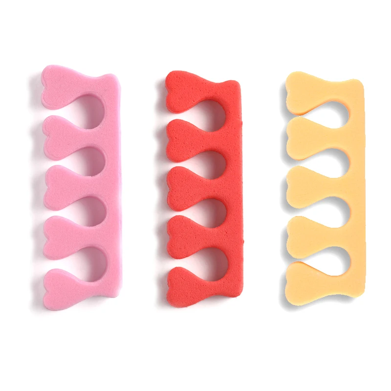 2pcs/pair Sponge Toe Separator 4 Colors Heart Design Soft Foam Fingers ...