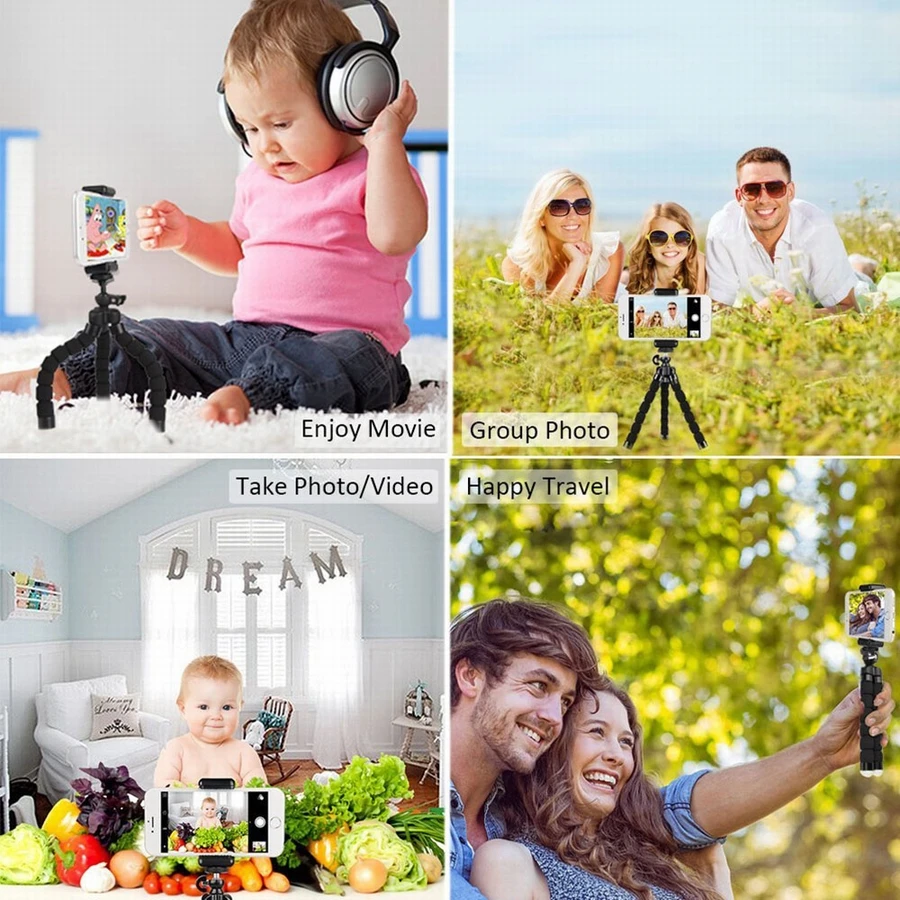 Portefeuille Mini Cell Phone Tripod Flexible Phone Holder Stand For iPhone X 8 7 Plus 6 Xiaomi mi6 Mi5 Smartphone Remote Suporte (3)