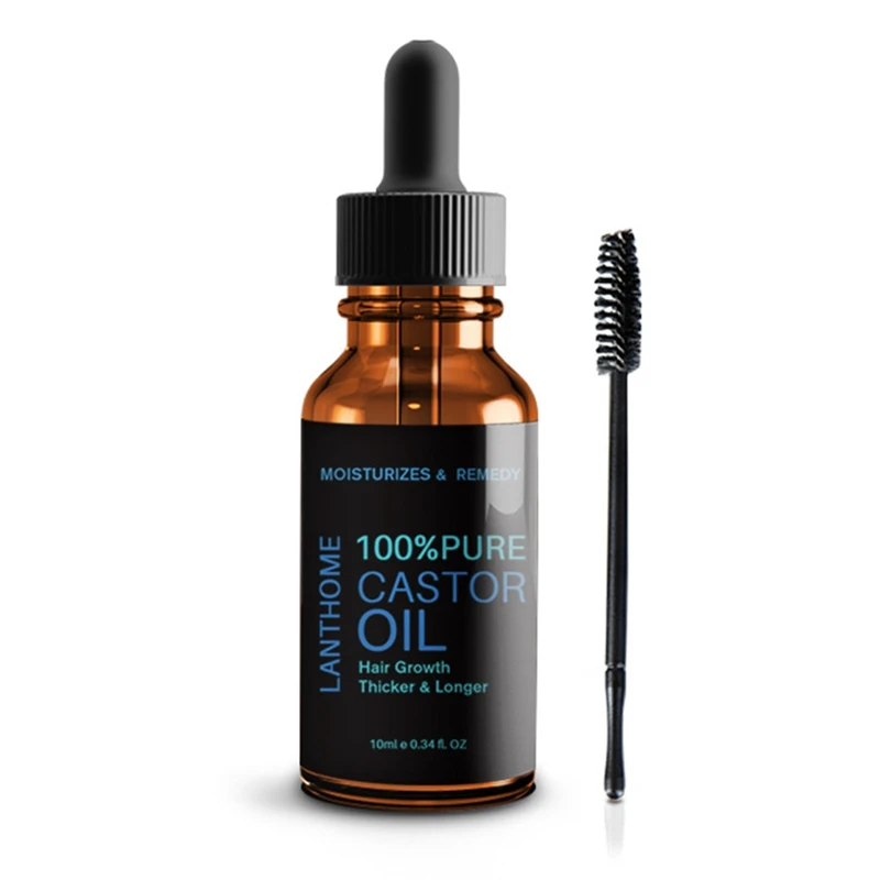 

Balck Organic Pure Castor Oil Hair Essential Oil for Hair Growth Enhancer Eyelash Eyebrows Stimulate Cold Regrowth Organic Serum