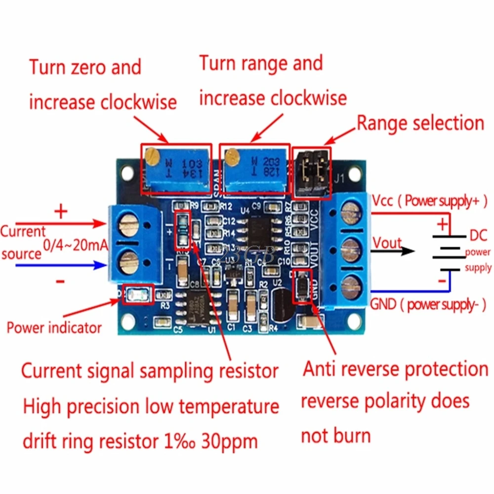 Ток Напряжение модуль 0/4-20mA до 0-3,3 5 V 10 V Напряжение передатчик M13