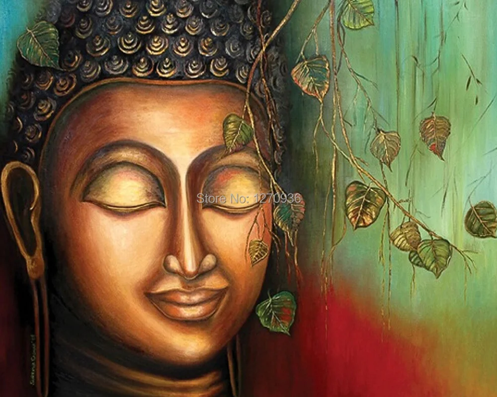

2015 Newly Designed Popular Item Low Price Handmade Canvas Budda Oil Painting for Home Decoration