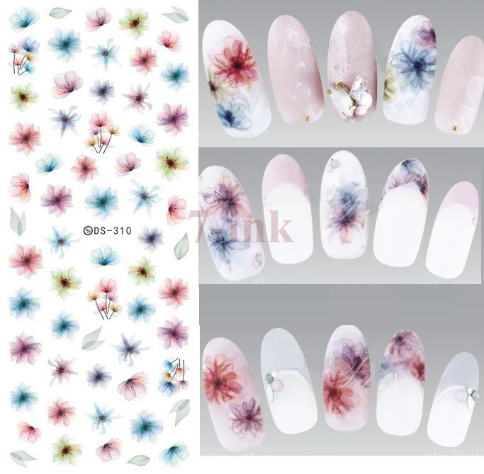 

Stickers For Nail Art DIY balloon snowflake Water Transfer Nail Stickers Wraps Foil Sticker Manicure