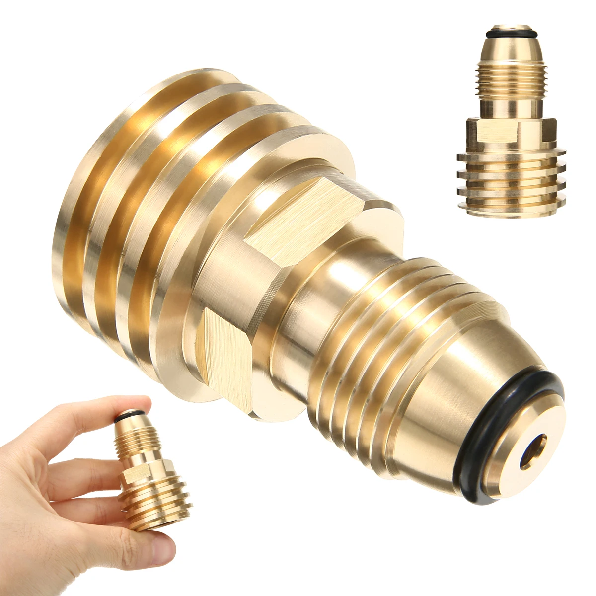 Converts Propane LP Tank Adapter POL Service Valve to QCC Outlet Brass Adapter Outdoor Camping BBQ Stove Burner Switching Valve