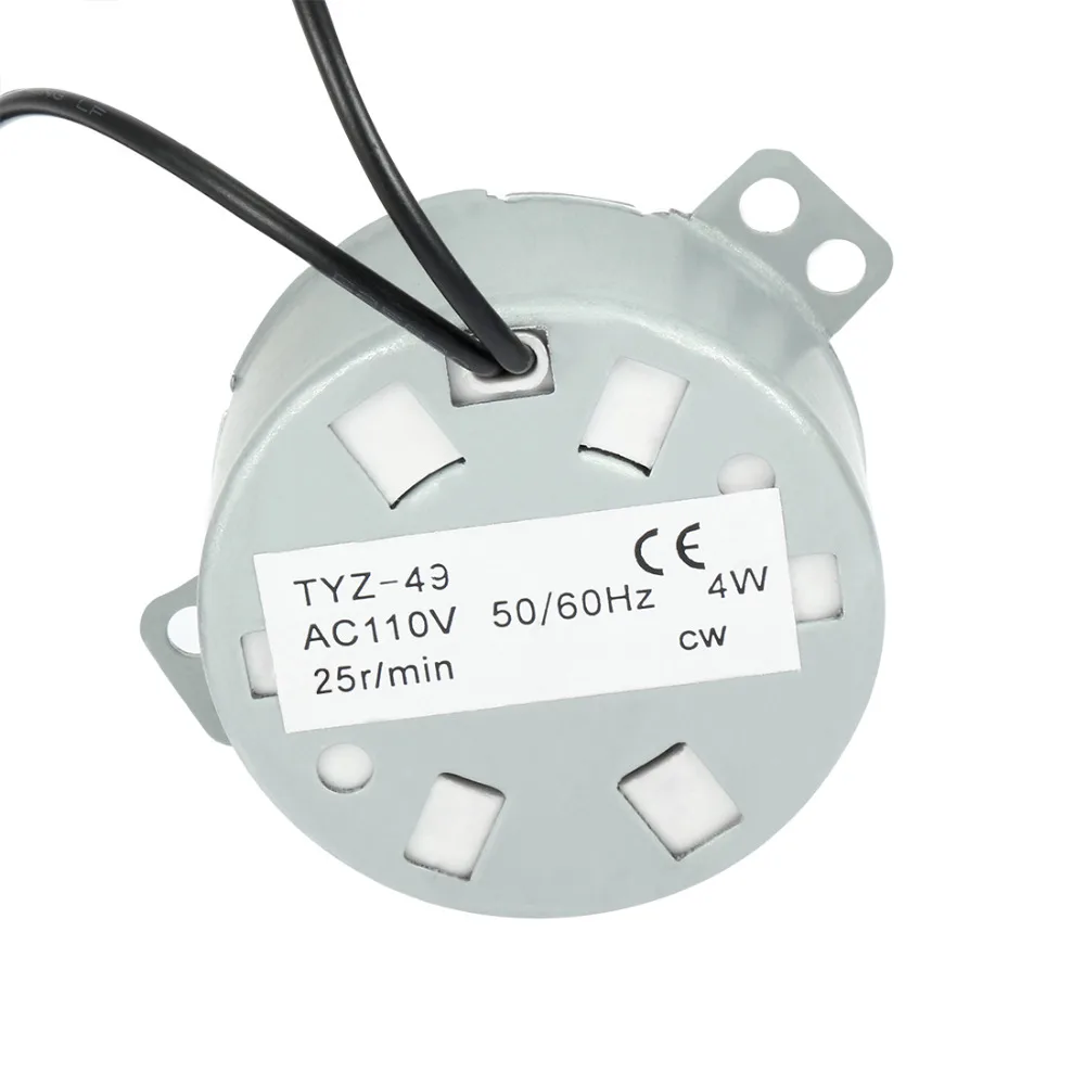 

UXCELL(R) High Quality 1Pcs AC 110V Synchronous Motor 50/60Hz 25RPM CW Torque 4W Turntable Gear Box for Microwave Oven