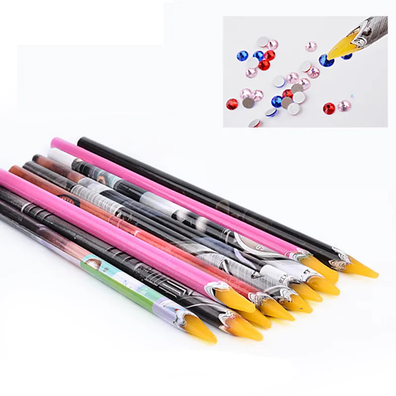 

Makartt 100pcs/lot Dotting Tool Nail Art Rhinestones Gems Picking Tools Crayon Pencil Picker Pen F0155XX