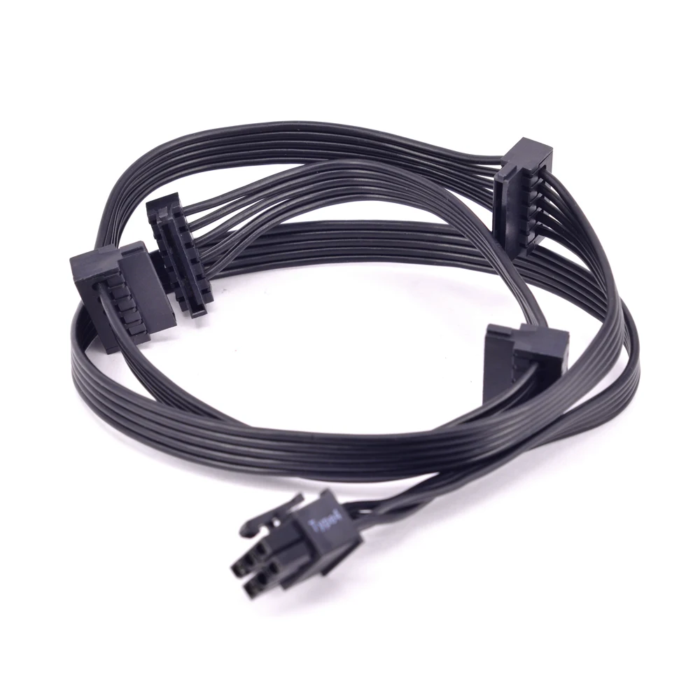 Pcie Gpu 6pin Male 1 To 4 Sata 15pin Power Supply Cable Port Multiplier For Corsair Rm1000x