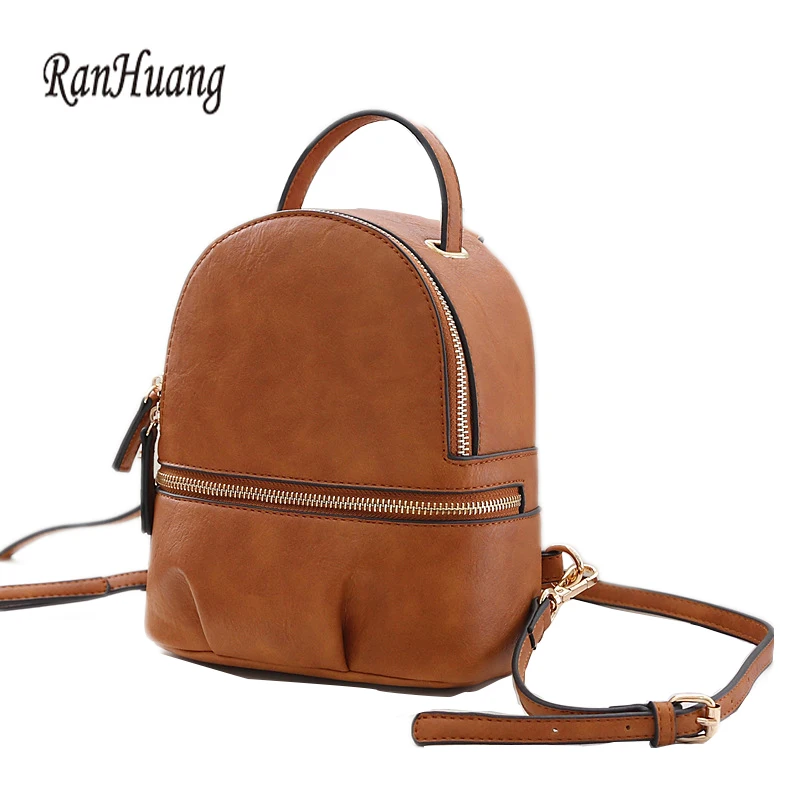 RanHuang Brand Fashion Women Small Backpack High Quality Genuine Leather Backpack School Bags For Teenage Girls