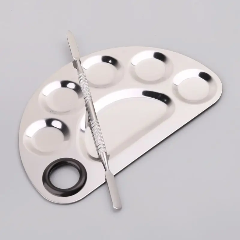 

5 styles Optional Stainless Steel Paint Palette For Water Color Acrylic Makeup Palette Watercolor Oil Painting Art School Supply