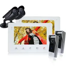 Homefong 7 Inch Color LCD Video Door Phone Doorbell Intercom 2 Screen System Door Release Unlock Doorbell intercom 1200 TVL
