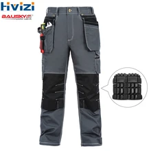 Mesn хлопковые брюки рабочая одежда Мульти-инструмент карманы брюки/брюки прочные и износостойкие комбинезоны наколенники B119