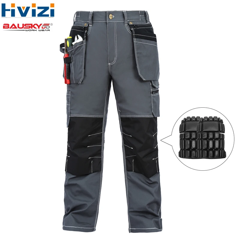 

mesn cotton pants work wear clothing mulit tool pockets pants/trousers durable and wear-resistant overalls knee pads B119