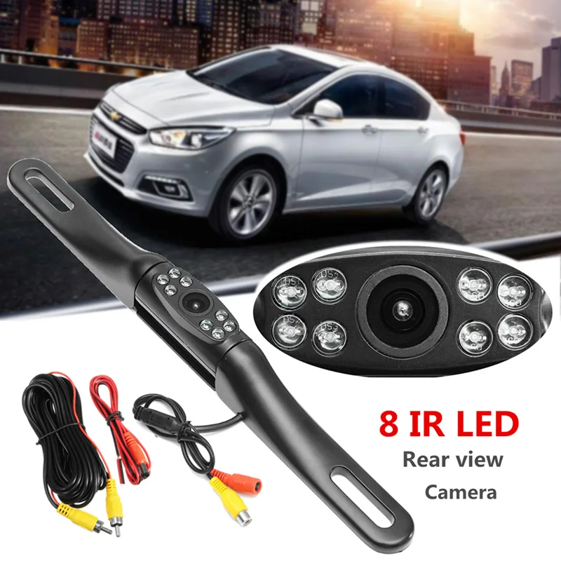 

170 Rotating Metal IR 8 LED Night Vision Car License Plate Rear view Reverse Backup Camera CSL2018