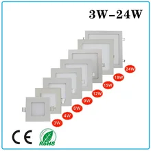 120 мм/100 мм круглый/площадь Ультратонкий 6 Вт LED Панель легкий алюминиевый корпус 3-24 Вт Панель свет AC85-265V