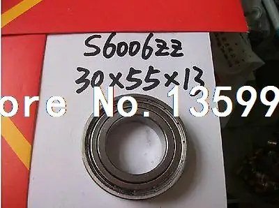 

30*55*13mm S6006ZZ shielded deep groove Thin-Section Radial stainless Bearing
