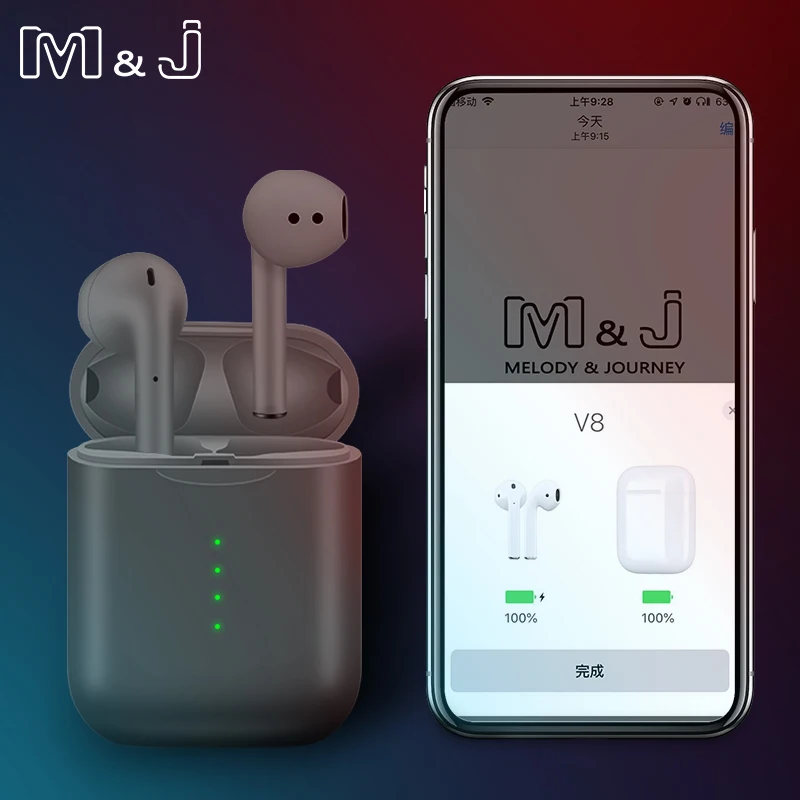 

2019 Newest V8 TWS 1:1 Wireless Bluetooth 5.0 earphones Pop-up pod Headset w1 lk XY pod te9 chip pk i10 tws i12 tws i14 i20