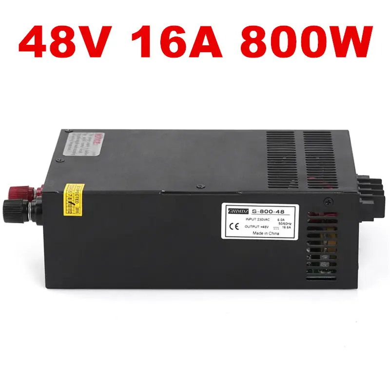 

5PCS Wholesale 800W 16.5A 48V Power Supply 48V AC-DC 48V 16.5A S-800-48 SMPS 48