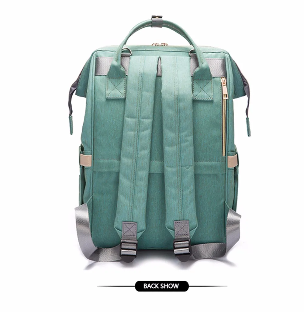 Большая вместительная сумка для детских подгузников с интерфейсом USB, водонепроницаемая сумка для мам, рюкзак для путешествий, сумка для пеленки для ухода, 1 бутылочка, 2 крючка