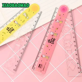 

Quality 2PCS Candy Colors Style 30cm Drawing Multifunction PVC Folding Ruler Student School Stationery