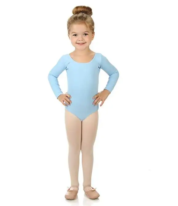ICOSTUMES Toddler Leotard Kids Girls' Basic Long Sleeve Leotard Dance