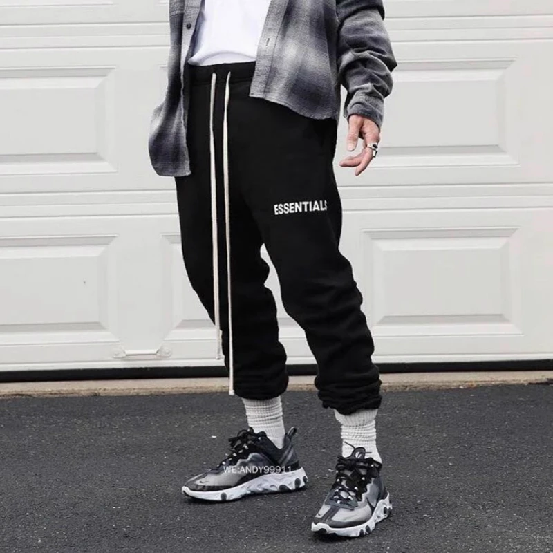 الهيب هوب الصوف Sweatpants حروف طباعة بنطال رياضي أطول مما ينبغي حقيبة قطنية برباط جوستين بيبر السراويل الترنك