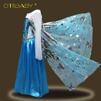 

Summer Anna Elsa Princess Dress for Girls Kids Snow Queen Cosplay Costume for Halloween Party fantasia Vestido Infantis