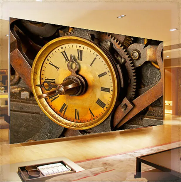 Customized any size murals photo 3d wallpaper,3d wall mural Clocks and ...
