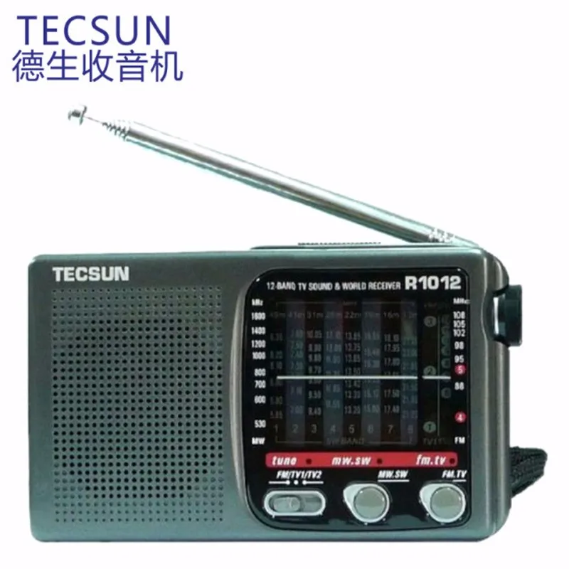 Горячая Высокое качество портативное радио TECSUN R-1012 FM/MW/SW/tv Радио многополосный мировой диапазон радиоприемник 76-108 МГц Y4378A