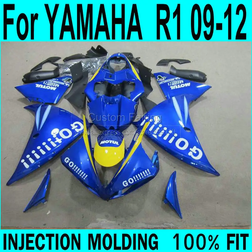 GO! Обтекатели для YAMAHA R1 2009 2015 года модели (синий) Инжекционный обтекатель комплект