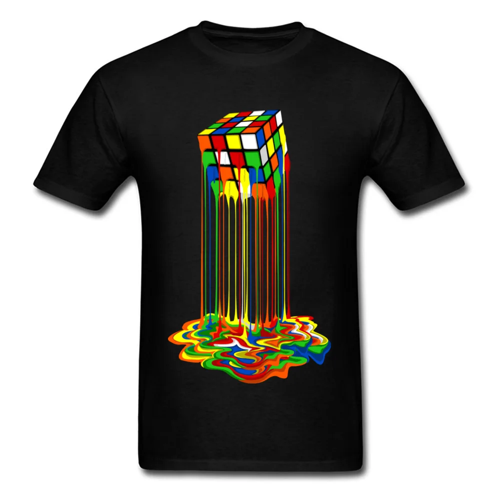 Rainbow Abstraction melted rubix cube_black