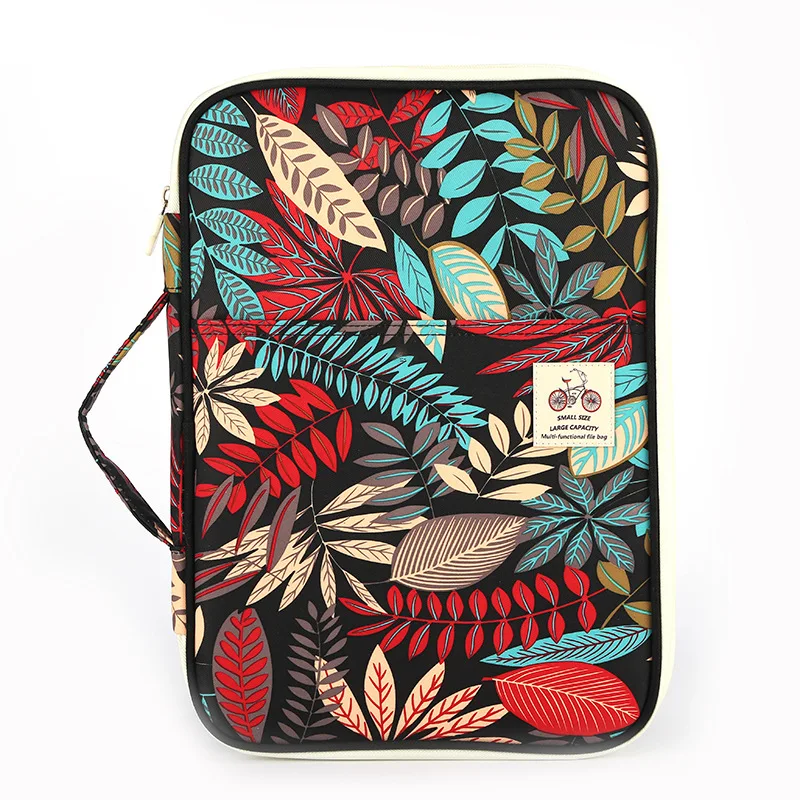 

2019 New large capacity A4 conference document file bag Waterproof nylon zipper ipad storage bag