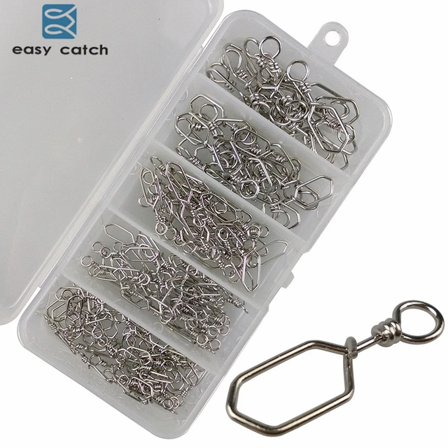 Easy Catch 155pcs/set Fishing Square Snaps Pin Connector Stainless