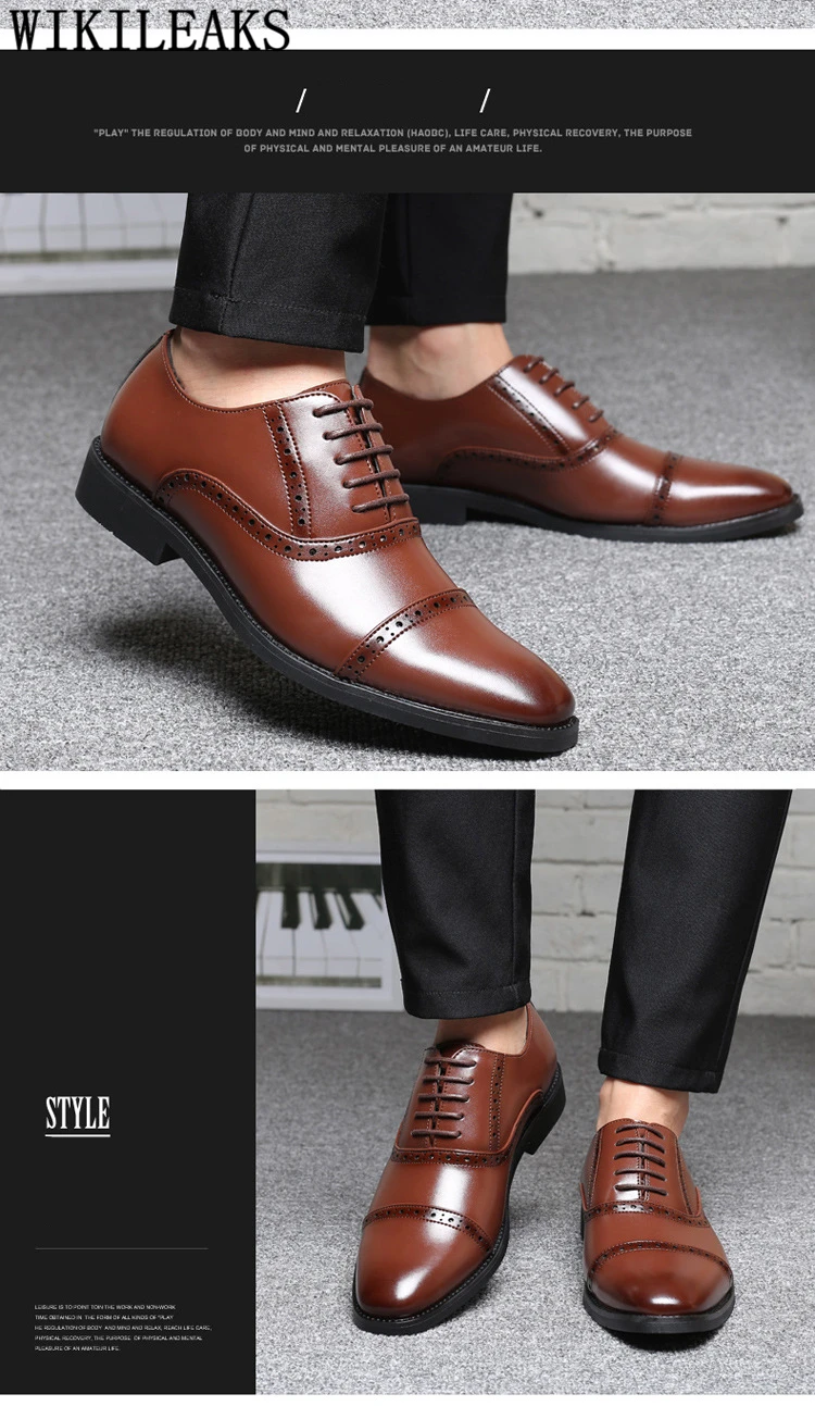 Мужские итальянские ботинки; деловая официальная обувь; мужские кожаные вечерние туфли с перфорацией типа «броги»; мужские оксфорды; zapatos; hombre sapato masculino social