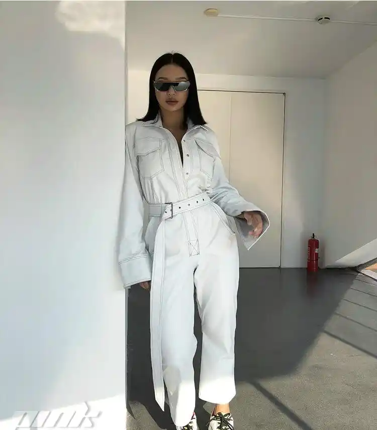 white cargo jumpsuit